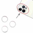 3 PCS Rear Camera Glass Lens Metal Outside Protector Hoop Ring for iPhone 13 Pro Max(White) - 4