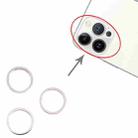 3 PCS Rear Camera Glass Lens Metal Outside Protector Hoop Ring for iPhone 13 Pro(White) - 4