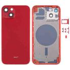 Back Housing Cover with SIM Card Tray & Side  Keys & Camera Lens for iPhone 13(Red) - 1