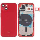 For iPhone 13 Battery Back Cover with Side Keys & Card Tray & Power + Volume Flex Cable & Wireless Charging Module(Red) - 1