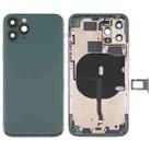 Battery Back Cover (with Side Keys & Card Tray & Power + Volume Flex Cable & Wireless Charging Module) for iPhone 11 Pro(Green) - 1