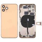 Battery Back Cover (with Side Keys & Card Tray & Power + Volume Flex Cable & Wireless Charging Module) for iPhone 11 Pro(Gold) - 1