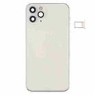 Battery Back Cover (with Side Keys & Card Tray & Power + Volume Flex Cable & Wireless Charging Module) for iPhone 11 Pro(Silver) - 2