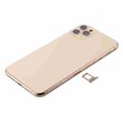 Battery Back Cover Assembly (with Side Keys & Power Button + Volume Button Flex Cable & Wireless Charging Module & Motor & Charging Port & Speaker Ringer Buzzer & Card Tray & Camera Lens Cover) for iPhone 11 Pro(Gold) - 2