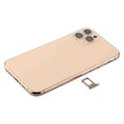 Battery Back Cover Assembly (with Side Keys & Power Button + Volume Button Flex Cable & Wireless Charging Module & Motor & Charging Port & Speaker Ringer Buzzer & Card Tray & Camera Lens Cover) for iPhone 11 Pro Max(Gold) - 2