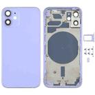 Back Housing Cover with SIM Card Tray & Side  Keys & Camera Lens for iPhone 12 mini(Purple) - 1