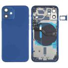Battery Back Cover (with Side Keys & Card Tray & Power + Volume Flex Cable & Wireless Charging Module) for iPhone 12 Mini(Blue) - 1