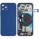 Battery Back Cover Assembly (with Side Keys & Speaker Ringer Buzzer & Motor & Camera Lens & Card Tray & Power Button + Volume Button + Charging Port & Wireless Charging Module) for iPhone 12 Mini(Blue) - 1