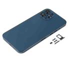 Back Housing Cover with SIM Card Tray & Side keys & Camera Lens for iPhone 12 Pro Max(Blue) - 2