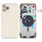 Battery Back Cover (with Side Keys & Card Tray & Power + Volume Flex Cable & Wireless Charging Module) for iPhone 12 Pro Max(Gold) - 1