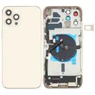 Battery Back Cover Assembly (with Side Keys & Speaker Ringer Buzzer & Motor & Camera Lens & Card Tray & Power Button + Volume Button + Charging Port & Wireless Charging Module) for iPhone 12 Pro Max(Gold) - 1