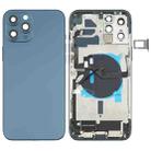 Battery Back Cover Assembly (with Side Keys & Speaker Ringer Buzzer & Motor & Camera Lens & Card Tray & Power Button + Volume Button + Charging Port & Wireless Charging Module) for iPhone 12 Pro Max(Blue) - 1