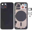Back Housing Cover with SIM Card Tray & Side  Keys & Camera Lens for iPhone 13 Mini(Black) - 1