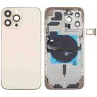 For iPhone 13 Pro Max Battery Back Cover with Side Keys & Card Tray & Power + Volume Flex Cable & Wireless Charging Module(Gold) - 1