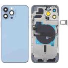 For iPhone 13 Pro Max Battery Back Cover with Side Keys & Card Tray & Power + Volume Flex Cable & Wireless Charging Module(Blue) - 1