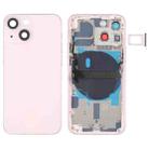 For iPhone 13 mini Battery Back Cover with Side Keys & Card Tray & Power + Volume Flex Cable & Wireless Charging Module(Pink) - 1