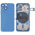 For iPhone 13 mini Battery Back Cover with Side Keys & Card Tray & Power + Volume Flex Cable & Wireless Charging Module(Blue) - 1