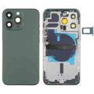 For iPhone 13 Pro Battery Back Cover with Side Keys & Card Tray & Power + Volume Flex Cable & Wireless Charging Module(Green) - 1