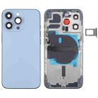 For iPhone 13 Pro Battery Back Cover with Side Keys & Card Tray & Power + Volume Flex Cable & Wireless Charging Module(Blue) - 1
