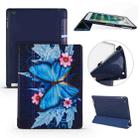 Butterflies Pattern Horizontal Flip PU Leather Case for iPad 4 / 3 / 2, with Three-folding Holder & Honeycomb TPU Cover - 1