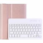 For iPad Mini 4 Ultra-thin ABS Bluetooth Keyboard Horizontal Flip Leather Tablet Case with Holder(Rose Gold) - 1