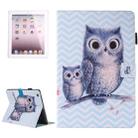 For iPad 4 / 3 / 2 Painting Wave Owl Pattern Horizontal Flip Leather Case with Holder & Wallet & Card Slots & Pen Slot - 1