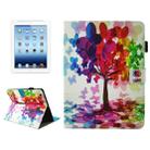 For iPad 4 / 3 / 2 Butterfly Tree Pattern Horizontal Flip Leather Case with Holder & Wallet & Card Slots & Sleep / Wake-up Function & Pen Slot - 1