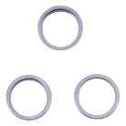 For iPhone 14 Pro Max 3PCS Rear Camera Glass Lens Metal Outside Protector Hoop Ring(Deep Purple) - 1
