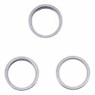 For iPhone 14 Pro Max 3PCS Rear Camera Glass Lens Metal Outside Protector Hoop Ring(Grey) - 1