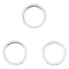For iPhone 14 Pro Max 3PCS Rear Camera Glass Lens Metal Outside Protector Hoop Ring(Silver) - 1