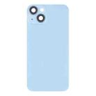 For iPhone 14 Glass Battery Back Cover with Flash Bracket + Wireless Charging Module(Blue) - 2
