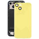 For iPhone 14 Glass Battery Back Cover with Flash Bracket + Wireless Charging Module(Yellow) - 1