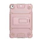 Full Coverage Silicone Shockproof Case for iPad Mini (2019)  & 4 & 3 & 2 &1 , with Holder(Rose Gold) - 2