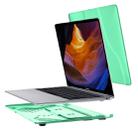 Multi-function Ultra-thin Translucent Heat Dissipation Laptop PC Protective Case for MacBook Air 13.3 inch(2018), with Holder & Handle & Slip-resistant Feet(Green) - 1