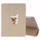 Embroidery Pattern Silk Texture Horizontal Flip Leather Case for iPad 9.7 / Air 2 / Air, with Three-folding Holder & Sleep / Wake-up Function(Gold) - 1