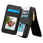 CaseMe for iPhone SE & 5s & 5 Multifunctional Leather Billfold with Detachable Magnetic PC Protective Case & 13 Card Slots & 1 Photo Frames & 1 Zipper Wallet & 2 Magnetic Clasps & Holder(Black) - 1