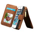 CaseMe for iPhone SE & 5s & 5 Multifunctional Leather Billfold with Detachable Magnetic PC Protective Case & 13 Card Slots & 1 Photo Frames & 1 Zipper Wallet & 2 Magnetic Clasps & Holder(Brown) - 1