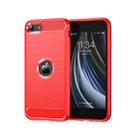 For iPhone SE & 5s & 5 Brushed Texture Fiber TPU Rugged Armor Protective Case(Red) - 1