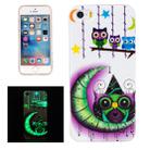 For iPhone 5 & 5s & SE Noctilucent Moon And Owls Pattern IMD Workmanship Soft TPU Back Cover Case - 1