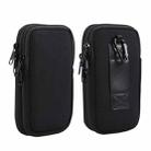 Universal Double-compartment Elastic Hanging Waist Bag for 6.9 inches and Below Smart Phones (Black) - 1