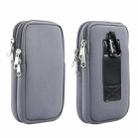 Universal Double-compartment Elastic Hanging Waist Bag for 6.9 inches and Below Smart Phones (Grey) - 1