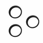For iPhone 15 Pro / 15 Pro Max 3pcs/set Rear Camera Glass Lens Metal Outside Protector Hoop Ring (Black) - 1