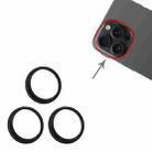 For iPhone 15 Pro / 15 Pro Max 3pcs/set Rear Camera Glass Lens Metal Outside Protector Hoop Ring (Black) - 2