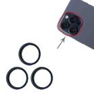 For iPhone 15 Pro / 15 Pro Max 3pcs/set Rear Camera Glass Lens Metal Outside Protector Hoop Ring (Blue) - 2