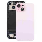 For iPhone 15 Pro Max Glass Battery Back Cover with Camera Lens Cover(Pink) - 1