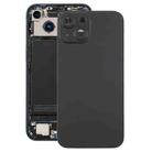 For iPhone 15 Plus Glass Battery Back Cover with Camera Lens Cover(Black) - 1