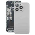 For iPhone 15 Pro Glass Battery Back Cover with Camera Lens Cover(Grey) - 1