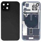 For iPhone 15 Plus Glass Battery Back Cover with Flash Bracket + Wireless Charging Module(Black) - 1