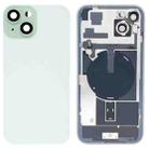 For iPhone 15 Plus Glass Battery Back Cover with Flash Bracket + Wireless Charging Module(Green) - 1