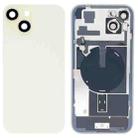 For iPhone 15 Plus Glass Battery Back Cover with Flash Bracket + Wireless Charging Module(Yellow) - 1